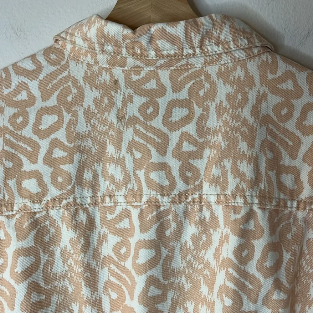 Pilcro Printed Trucker Jacket in Pink and White‎ size medium